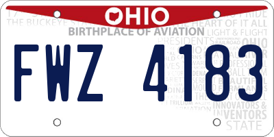 OH license plate FWZ4183