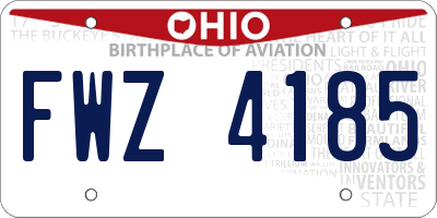 OH license plate FWZ4185