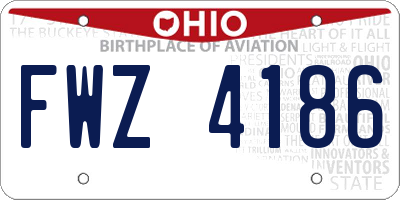 OH license plate FWZ4186