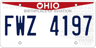 OH license plate FWZ4197