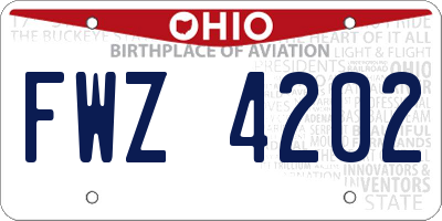 OH license plate FWZ4202