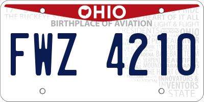 OH license plate FWZ4210