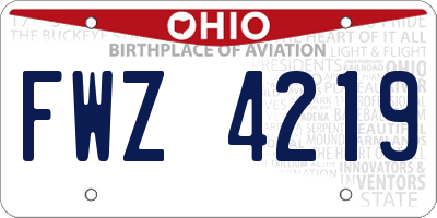OH license plate FWZ4219