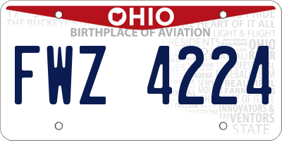 OH license plate FWZ4224