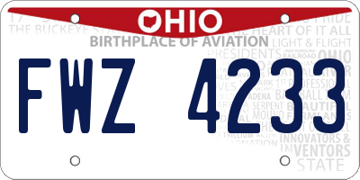 OH license plate FWZ4233