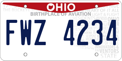 OH license plate FWZ4234