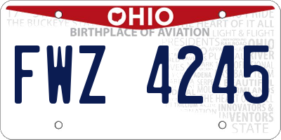 OH license plate FWZ4245