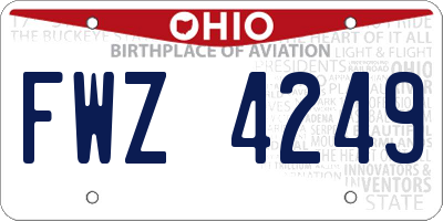 OH license plate FWZ4249