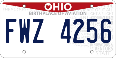 OH license plate FWZ4256