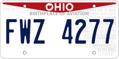 OH license plate FWZ4277