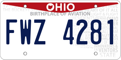 OH license plate FWZ4281