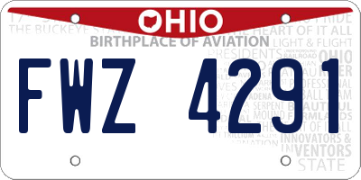 OH license plate FWZ4291