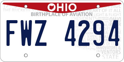 OH license plate FWZ4294