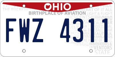 OH license plate FWZ4311