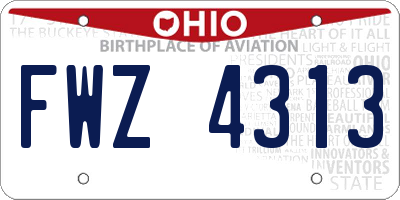 OH license plate FWZ4313