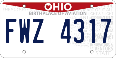 OH license plate FWZ4317