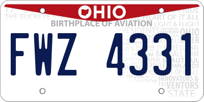 OH license plate FWZ4331
