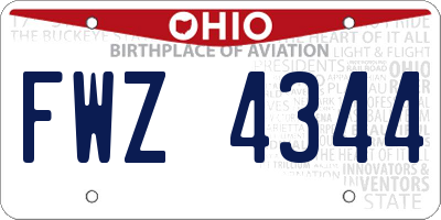 OH license plate FWZ4344