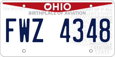 OH license plate FWZ4348
