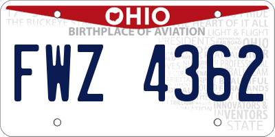 OH license plate FWZ4362