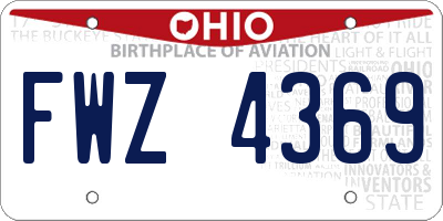 OH license plate FWZ4369