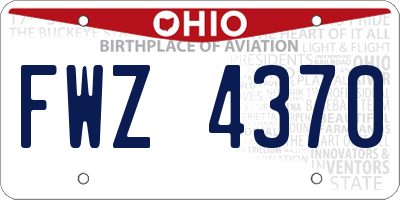 OH license plate FWZ4370