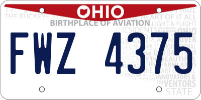 OH license plate FWZ4375