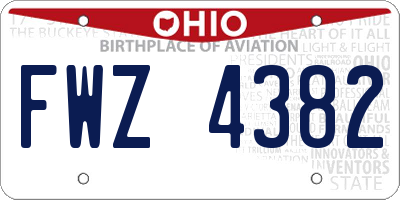 OH license plate FWZ4382