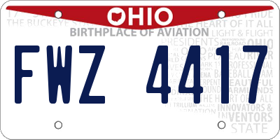 OH license plate FWZ4417