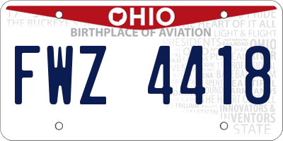 OH license plate FWZ4418