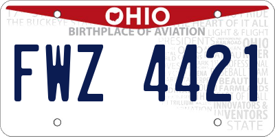 OH license plate FWZ4421