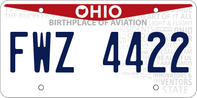 OH license plate FWZ4422