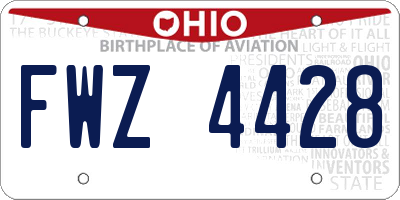 OH license plate FWZ4428