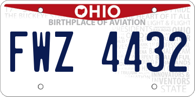 OH license plate FWZ4432