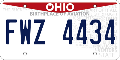 OH license plate FWZ4434