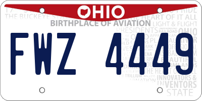 OH license plate FWZ4449