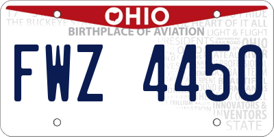 OH license plate FWZ4450
