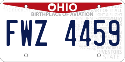 OH license plate FWZ4459