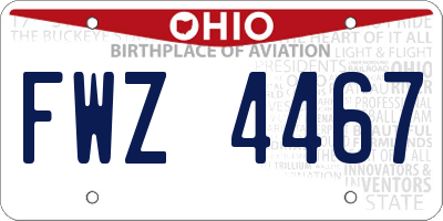 OH license plate FWZ4467