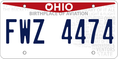 OH license plate FWZ4474