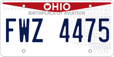 OH license plate FWZ4475