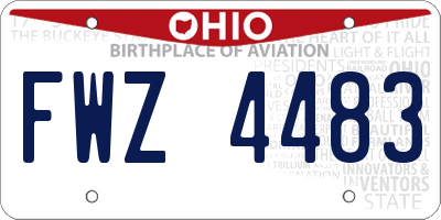 OH license plate FWZ4483