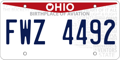 OH license plate FWZ4492