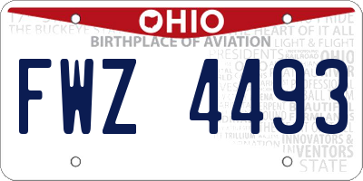 OH license plate FWZ4493