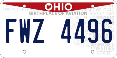 OH license plate FWZ4496
