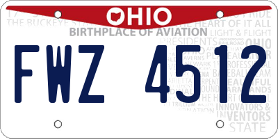 OH license plate FWZ4512