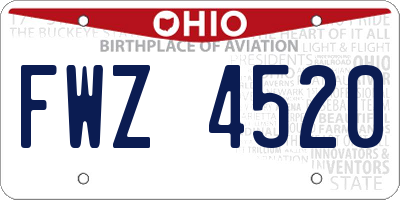 OH license plate FWZ4520