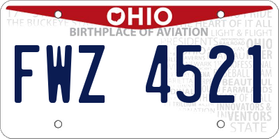 OH license plate FWZ4521
