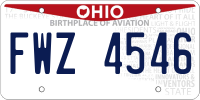 OH license plate FWZ4546