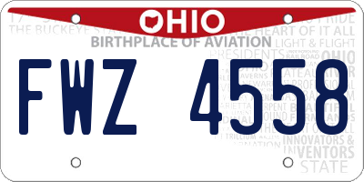 OH license plate FWZ4558